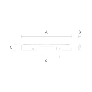 Thin rectangular wood furniture handles from solid oak - 1